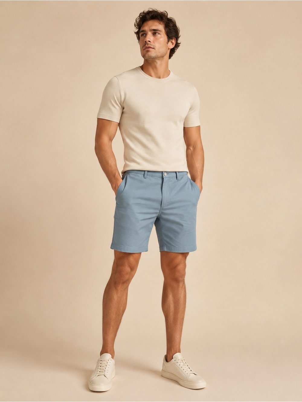 burnside Light Blue Flat Front Men's Shorts